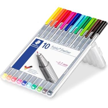Imagem de Caneta Triangular, Staedtler, Fineliner Triplus, 334 SB10 03, 0.3mm, 10 Cores
