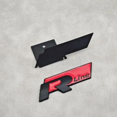 Imagem de Emblema 3D Em Metal Da Linha R Para VW Golf Passat Tiguan Touareg, Ade