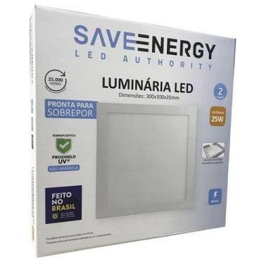Imagem de Plafon Led Sobrepor 30X30 25W Branco Neutro 4000K Save - Save Energy