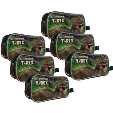 Imagem de Kit 6 Peças Estojo Simples Escolar Infantil GoSuper, Rex-Grafite