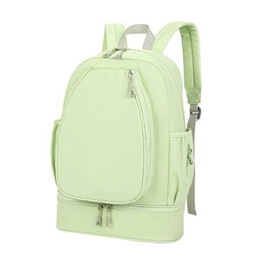 Imagem de menolana Bolsa de tênis com compartimento para sapatos, mochila para laptop, mochila esportiva, bolso lateral para treino, remos, pickleball, acampamento, Verde