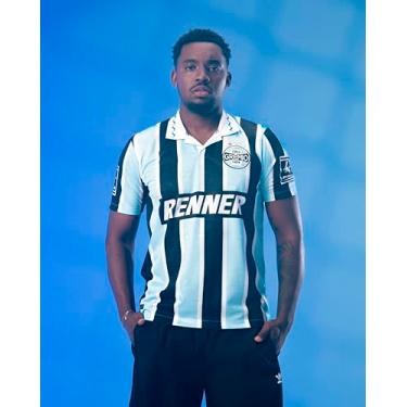 Imagem de Camiseta Grêmio Retrô Renner 1995 Masculina, Azul/Preto, GG