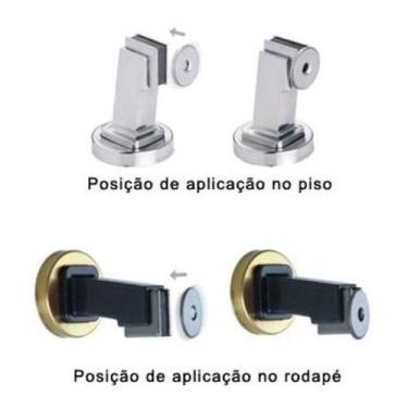 Imagem de Prendedor de porta magnético união mundial, Cromo Acetinado