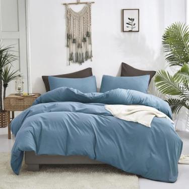 Imagem de Conjunto de edredom Luxlovery Lake Blue Queen Size, 3 peças