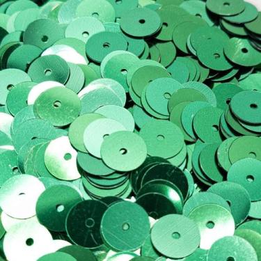 Imagem de Paetê Redondo Metalizado Verde Escuros 6mm 18600pçs 250g Artesanato - 