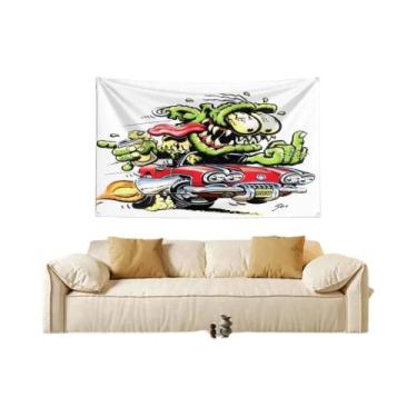 Imagem de Bandeira De Poliéster Com Estampa Digital De "Rat Finks Choppers" Para