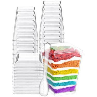 Imagem de Copos de sobremesa NEEBAKE 110 conjuntos de 150 mL com tampas e colher