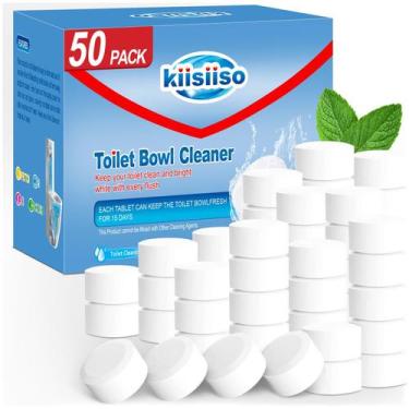Imagem de Comprimidos de limpeza de vasos sanitários KIISIISO, pacote com 50 alv