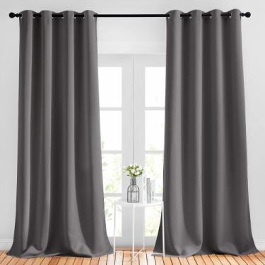 Imagem de Cortinas Blackout NICETOWN Triple Weave Grey 1,3x2,4m - 2 painéis