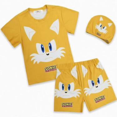 Imagem de Conjunto De Roupa De Banho Infantil Sonic the Hedgehog, Manga Curta, M