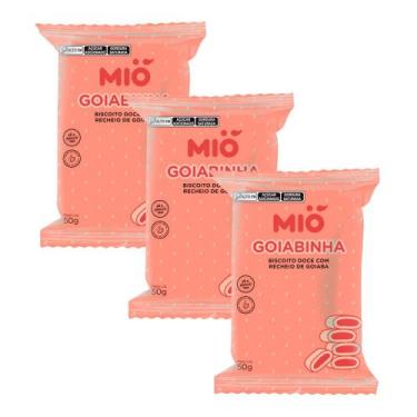 Imagem de Kit 3 Biscoito Mió Goiabinha Recheado com Goiaba 50g