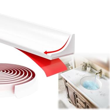 Imagem de Protetor de barragem de água de limite de chuveiro de 1,5 m - Barreira impermeável de silicone autoadesivo para separação seca e úmida, tira de vedação inferior da porta do chuveiro, protetor contra