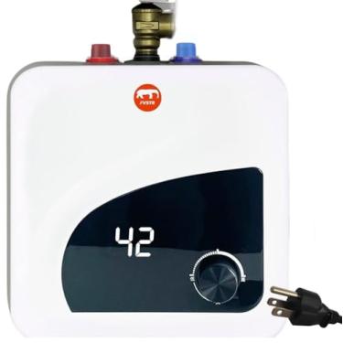 Imagem de Aquecedor elétrico de água quente 120 V, tanque de armazenamento, reboque Rv Tr 4 galões 1,5 KW balcão de cozinha instantâneo sob a pia, 1 peça 40.6 cm de comprimento 1/5.1 cm FIP mangueira de água de