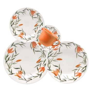 Imagem de Aparelho de Jantar/Chá Oxford | Biona Donna Lírios, 30 Peças, Rosa