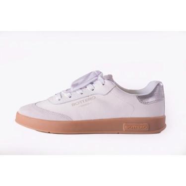 Imagem de Tênis Feminino Couro Bottero 364905 Salto 3cm Casual, Branco, 35