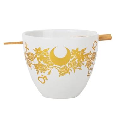 Imagem de JUST FUNKY Sailor Moon Tigela de Ramen impressa em folha de cristal com pauzinhos | Tigela Sailor Moon de 473 ml | Tigela Sailor Moon | Decoração de cozinha | Tigela de golpe | Anime | Licenciado