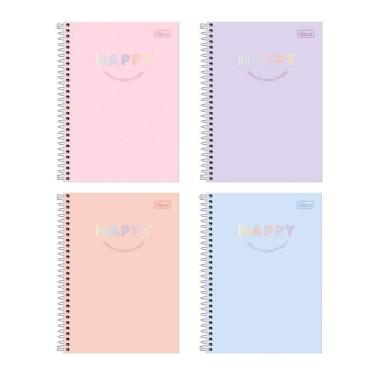 Imagem de Caderno espiral capa dura 1/4 80 folhas Happy - Tilibra