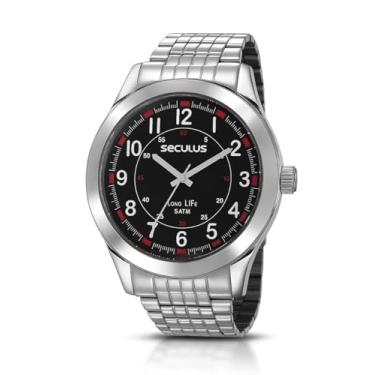 Imagem de Relógio Seculus Masculino Ref: 23644g0svna1 Esportivo Prateado