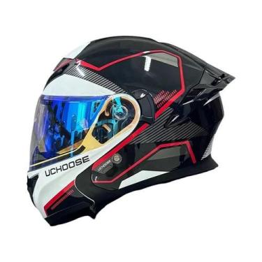 Imagem de Capacete De Motocicleta Unissex Aprovado Pelo DOT Com Visor Duplo Prot
