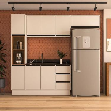 Imagem de Cozinha Compacta 4 Peças 250036 Sem Tampo Koya Creme Politorno Móveis