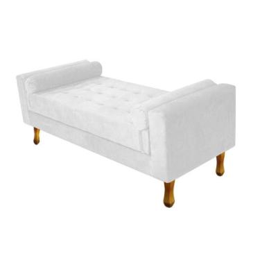 Imagem de Divã Recamier Sofá Félix 160 cm Suede Branco - AM Decor - Amarena Móve