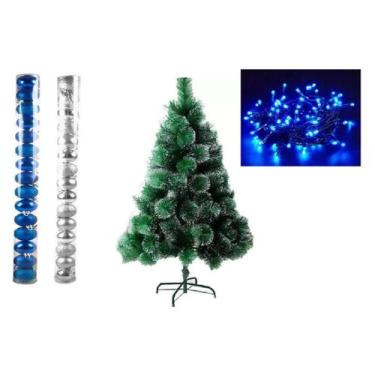 Imagem de Arvore De Natal Pinheiro Nevada 1,2 Metros 90 Galho Enfeites - lojas v