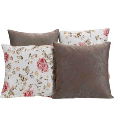Imagem de Capa Almofada Estampada Jacquard Decorativas com Ziper 4 unidades