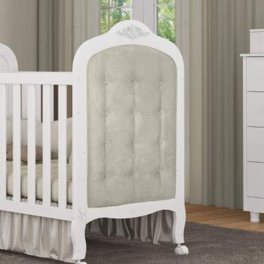 Imagem de Kit Botões encapados Berço 2 Peças Elô Móveis Peroba Sintético Bege