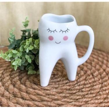 Imagem de Caneca Formato Dente Molar Carinha - Presente Ideal para Dentistas e E