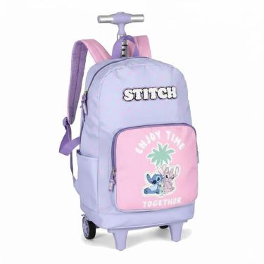 Imagem de Mochila Escolar Infantil Com Rodinhas Stitch Mc50092sc Roxo - Maxlog