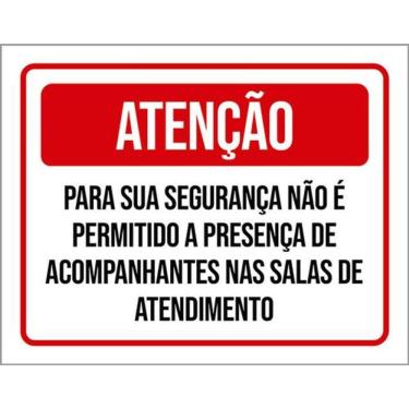 Imagem de Kit 3 Placas Atenção Segurança Permitido Acompanhantes
