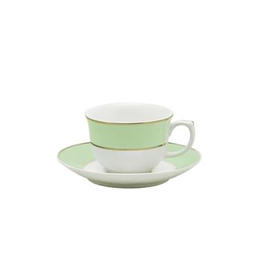 Imagem de Oxford Conjunto Com Xícaras De Chá Com Pires 240ml 06 Peças Flamingo Classic Verde