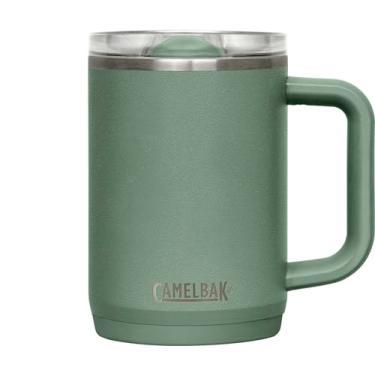Imagem de Caneca CamelBak Thrive à prova de vazamento de 473 ml, aço inoxidável isolado – Para viagens, café, chá, bebidas quentes – À prova de derramamento – Compatível com porta-copos, musgo