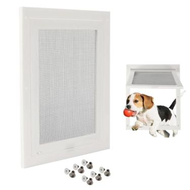 Imagem de TonGass Aba de porta de tela para animais de estimação de 20 cm x 25 cm compatível com cães e gatos com menos de 13,6 kg, abas de portas de cães pequenos, aba de porta de janela para tela externa de