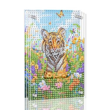 Imagem de Ginfonr Kit de pintura de arte de diamante DIY Acrylayers para adultos, pintura magnética acrílica de diamante de 4 camadas, decoração de mesa em pé com efeito de profundidade dinâmica, presente de