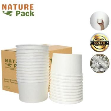 Imagem de Pote Bowl Papel Branco Biodegradável Descartável 550ml Massas Salada C