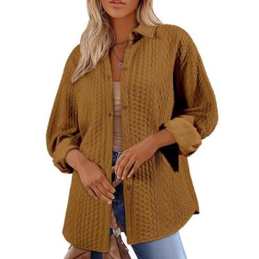 Imagem de Roupas de moda Uma jaqueta feminina elegante de inverno Knit Shacket -
