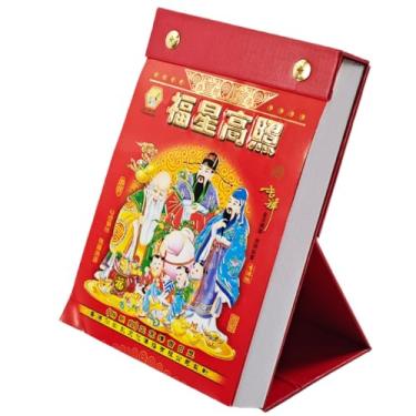 Imagem de LOONELO Calendário diário chinês de 2024 (32 K), o ano do dragão calendário chinês de mesa, calendário tradicional do ano Luna chinês página individual por dia total de 365 páginas com 24 termos solares