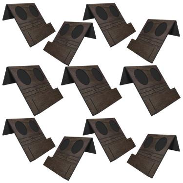 Imagem de Kit 10 Esteiras Bandejas Com Suporte Para Copos e Controle Para Sofá MDF Tabaco G20 - Gran Belo