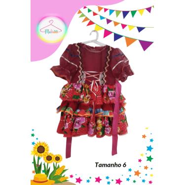 Imagem de Vestido Junino infantil colorido (Tam. 6)