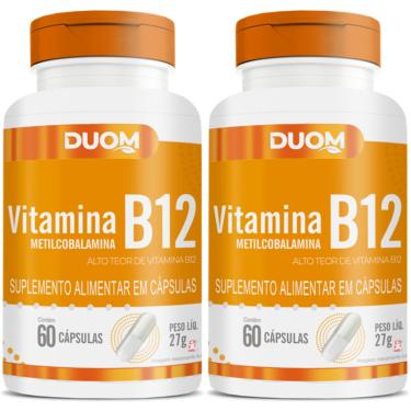 Imagem de KIT 2 VITAMINA B12 METILCOBALAMINA ALTO TEOR 1 CÁPSULA AO DIA 60 CÁP VEGETARIANAS CADA – TOTAL: 120 – DUOM