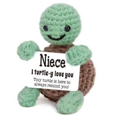 Imagem de Presente Crochet Turtle 4THFARMES I Love You para sobrinha, crianças e