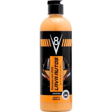 Imagem de Shampoo com Cera para Limpeza Automotiva, V8, 500 ml, Amarelo