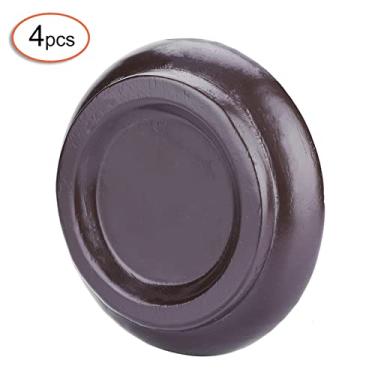 Imagem de ZJchao Tapete de Piano de Chão, Protetores de Chão de Perna de Piano 4 Peças de Madeira de Faia Redonda Protegem o de Arranhões (Marrom)