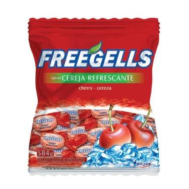 Imagem de Bala freegells cereja refrescante 475 g - RICLAN