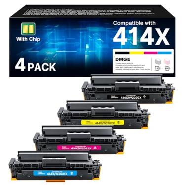 Imagem de DMGE Cartuchos De Toner 414X M479Fdw: Substituição Para Hp 414X, Pacote Com 4, Alto Rendimento, Compatível Color Laserjet Pro Mfp M479Fdw, Impressoras Das Séries M454Dw M454Dn M480F M455Dn (W2020X)