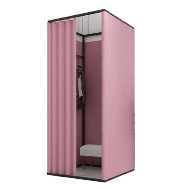 Imagem de Camarim quadrado com cortina de sombreamento, divisória de tela de privacidade portátil para lojas de roupas, escritórios e shoppings (B, 100 x 85 x 200 cm)