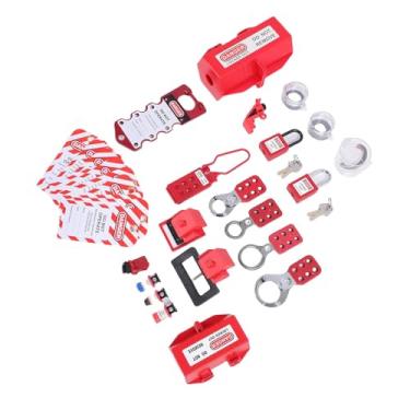 Imagem de Dioche Kit Abrangente de Etiqueta Elétrica de Bloqueio Elétrico Com Pinça Universal na Trava do Disjuntor para Segurança Aprimorada - LOTO Industrial Hasp Padlock Set Com Caixa de Ferramentas,
