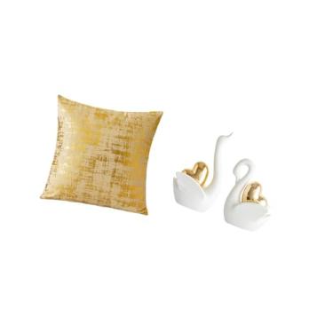 Imagem de Fenteer Capa de Almofada Decorativa de Cisne Elegante para Decoração de Casa, Arte E Artesanato, Capa de Almofada para Sala de Estar, Escritório, Dormitório,