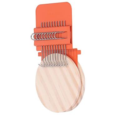 Imagem de YOUTHINK Tear Pequeno Portátil para Tecelagem Mini Ferramenta de Reparo de Máquina de Darning, Suprimentos de Artesanato de Tear Pequeno Portátil para Reparo de Roupas, Tecelagem de Tapeçaria e tricô (Laranja)